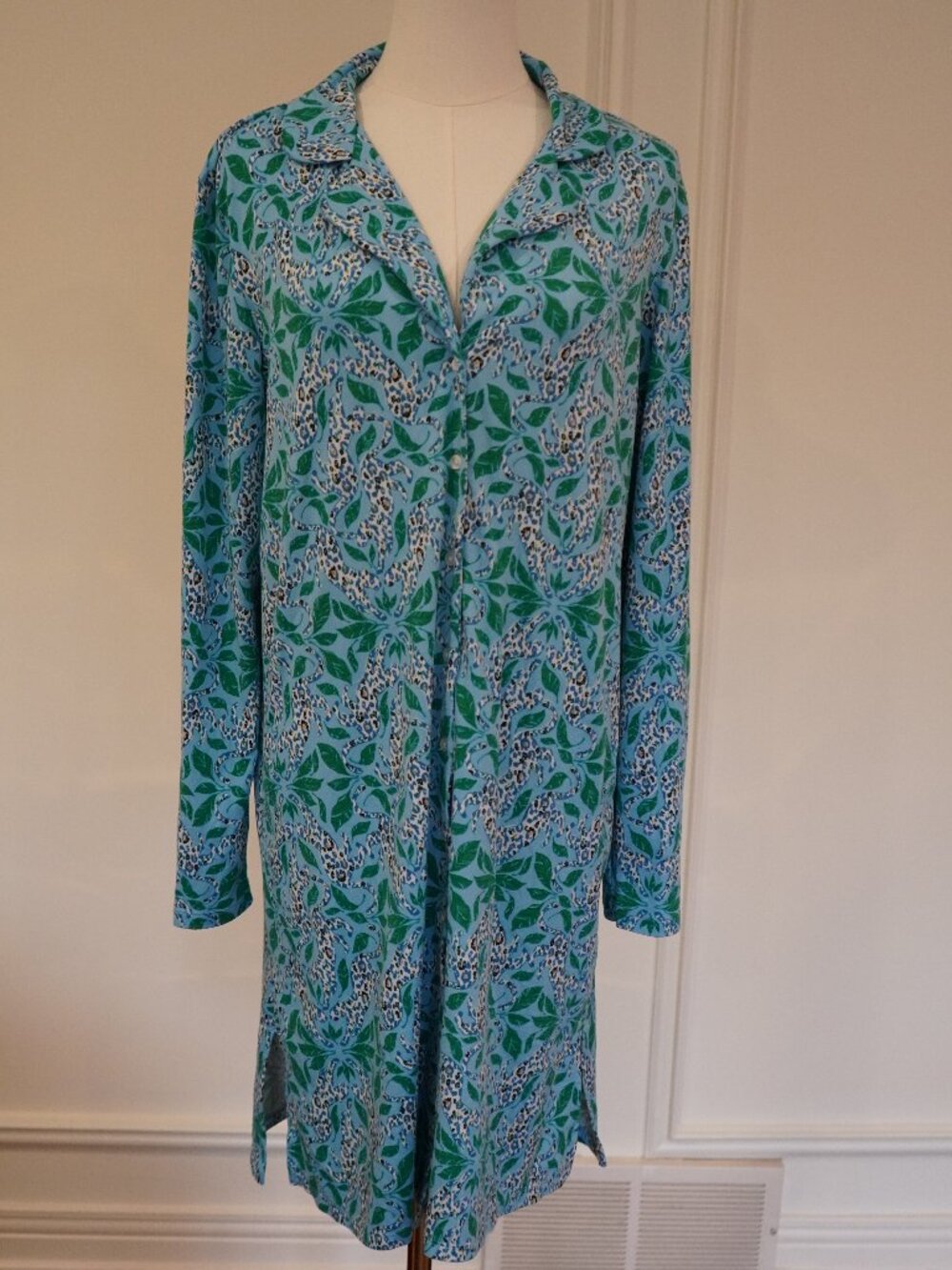 Lilly Pulitzer Boho Jungle leopard tropical sleep shirt tunic NWOT SO SOFT SZ